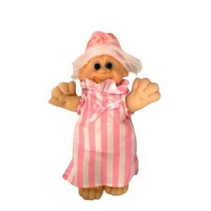 Vintage ABC distribution Troll Doll Pink White Pajama Soft Body Vinyl 1993